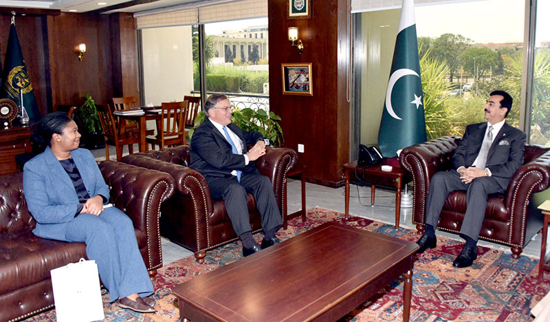 US Ambassador to Pakistan, Donald Blome calls on Chairman Senate Syed Yousuf Raza Gillani at the Parliament House.