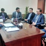 President Engro Corporation, Mr. Ahsan Zafar calls on Federal Minister for Industries & Production, Rana Tanveer Hussain.