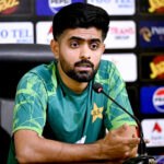 Pakistan Cricket Team captain Babar Azam talking to media during a practice session at the Qaddafi Cricket Stadium ahead of the fourth Twenty20 Cricket match between Pakistan and New Zealand Cricket Teams in a five-match Twenty20 series