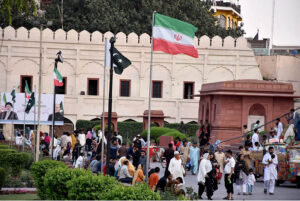 Roads adorned with billboards and flags, extending a warm welcome to Iran's President Dr. Seyyed Ebrahim Raisi and fostering Pakistan-Iran friendship.