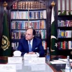 Federal Minister for Finance & Revenue, Muhammad Aurangzeb in a meeting with Chairman of the Supreme Council of All Pakistan Anjuman-e-Tajran, Naeem Mir.