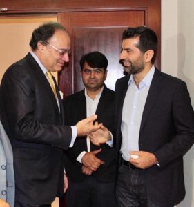 Finance Minister Muhammad Aurangzeb in a Meeting with members of Pakistan Business Council UAE.