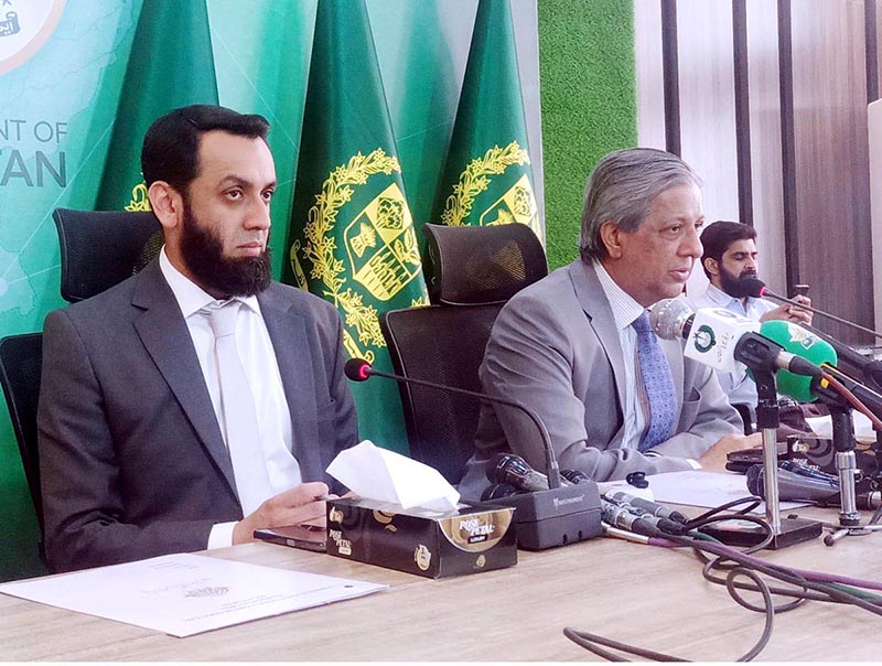 - Federal Minister for Law and Justice Senator Azam Nazeer Tarar along with Federal Minister for Information and Broadcasting Mr. Attaullah Tarar addressing an important Press Conference.