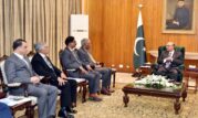 A delegation of Pakistan National Heart Association (PANAH), led by its President, Major General (retd) Masud-ur-Rehman, called on President Asif Ali Zardari, at Aiwan-e-Sadr.