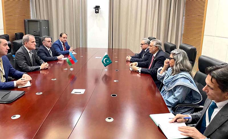 Deputy Prime Minister and Foreign Minister Senator Mohammad Ishaq Dar held a bilateral meeting with Foreign Minister of Republic of Azerbaijan Jeyhun Bayramov, on the sidelines of the 15th OIC Islamic Summit Conference