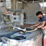 Labourer busy in his work at Marble Factory in Federal Capital.
