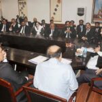 Chairman Senate Syed Yusuf Raza Gilani in a meeting with the different delegations at Circuit House