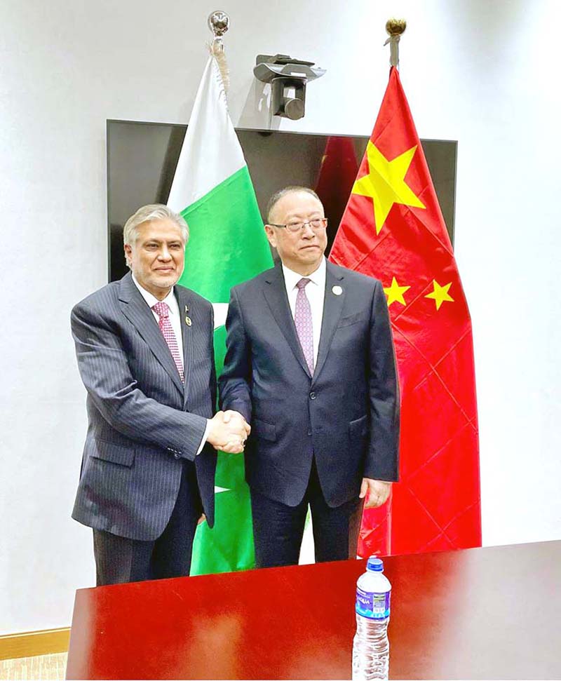 Deputy Prime Minister and Foreign Minister Senator Mohammad Ishaq Dar met with Vice Chairman of the Standing Committee of the National People’s Congress of China Zheng Jianbang, on the sidelines of the 15th OIC Islamic Summit Conference