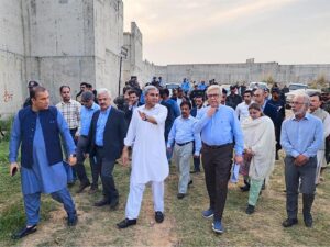 Federal Minister for Interior Mohsin Naqvi visiting the under construction Model Prison.