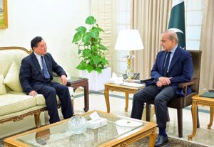 Chairman MCC Tongsin Resources Mr. Wang Jicheng calls on Prime Minister Muhammad Shehbaz Sharif.