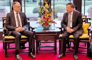 Chairman, National Energy Administration (NEA) Mr. Zhang Jianghua met Federal Minister for Planning Development and Special Initiatives, Prof. Ahsan Iqbal at Diaoyutai State Guest House.