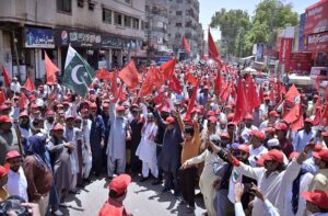 All Pakistan WAPDA Hydro Electric Union workers participants in rally to mark World Labour Day at Risala Road as International Labour Day is celebrated on May 1 every year. It's a day to honour and appreciate the contributions of workers all around the world. This day recognizes the hard work and dedication of people who work in various fields to make our lives better.