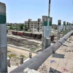 A view of damage safety wall at Khawaja Garib Nawaz Bridge and needs the attention of concerned authorities