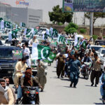Participants of a rally organized by civil society on occasion of Youm-e-Takbeer chanted slogans in support of Pak Army