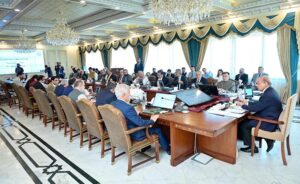 Prime Minister Muhammad Shehbaz Sharif chairs a meeting of the Federal Cabinet.