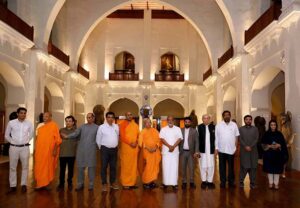Sri Lankan delegation performing religious rituals during their visit to Peshawar Museum.