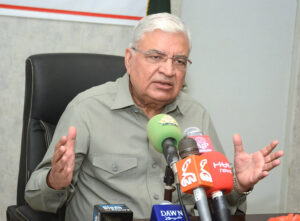 Federal Ombudsman Ejaz Ahmed Qureshi chairing a meeting with the representatives of various federal government departments/agencies at the Ombudsman Secretariat.