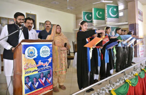 Members of various schools elected in Student Council taking oath during oath taking ceremony at Government Comprehensive Girls High School.