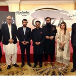 Chief Guest Asif Sumsum, Chairman ABAD, former chairman ABAD Faiyaz Ilyas, Foundation Chairman Zeeshan Afzal, Shoeib Khan and Nourin Khan with other guests in a group photograph during Millions Smiles Foundation arranges a Fundraising Dinner for Gaza Relief at a local hotel