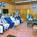 A delegation of Hurriyyet leaders of Jammu and Kashmir calls on Prime Minister Muhammad Shehbaz Sharif.