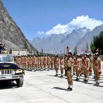 Chief Minister Gilgit-Baltistan Haji Gulbar Khan in a group photo with the cadets of the 19th passing out parade of Cadet College Skardu