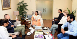 German delegation led by head of development cooperation Sebastian Paust called on PM's Coordinator on Climate change Romina Khurshid Alam at her office.