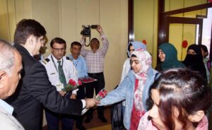 Sindh Chief Minister Syed Murad Ali Shah receives stranded Pakistani students from Bishkek-Kyrgyzstan on their arrival at Jinnah Terminal.
