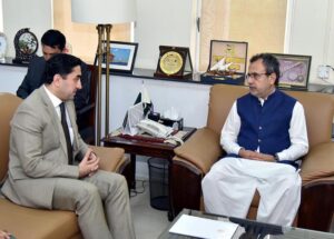 Federal Minister for Power Sardar Awais Ahmad Leghari was called on by Charge d' Affairs of Tajkistan H.E Mr. Shafiev Saidjon.