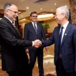 Federal Minister for Planning, Development and Special initiatives Prof. Ahsan Iqbal meet with Mr. Zhao Chenxin vice NDRC Chairman at NDRC office