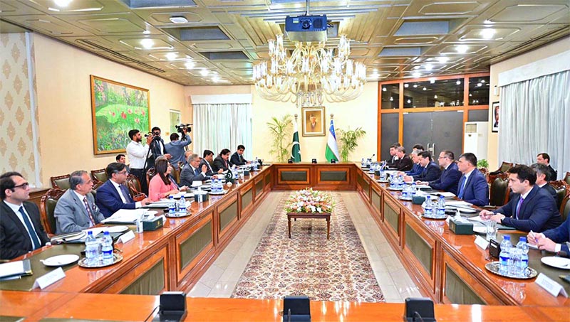Deputy Prime Minister and Foreign Minister Senator Mohammad Ishaq Dar and Foreign Minister of the Republic of Uzbekistan Bakhtiyor Saidov held delegation level talks at Ministry of Foreign Affairs.
