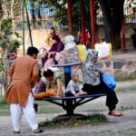 A family enjoy their day at Bagh Jinnah