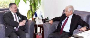 H.E. Nicolas Galey, Ambassador of France to Pakistan called on Minister for Defence & Defence Production Khawaja Muhammad Asif.