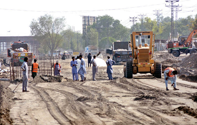 Heavy machinery being used to expand road during development work at Walton Road.