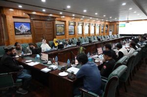 Chief Minister Gilgit-Baltistan Haji Gulbar Khan presiding over the cabinet meeting at CM Secretariat.