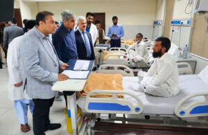 Interior Minister Mohsin Naqvi visiting CDA Hospital.