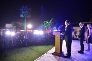 Federal Minister for Commerce Jam Kamal Khan addressing the gathering at the occasion of Australia Day in Spring 2024.