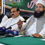 Chairman Ulema Council Hafiz Muhammad Tahir Mehmood Ashrafi addresses press conference.