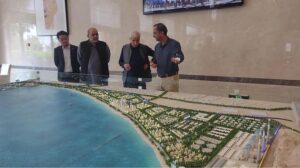 Chairman Gwadar Port Padand Khan briefing Federal Minister for Maritime Affairs Qaiser Ahmed Sheikh, about Gwadar port.