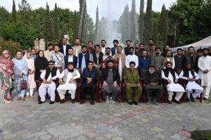 Chief Minister Gilgit-Baltistan Haji Gulbar Khan in a group photo with the newly Recruited Officer of OMS and DMS through FPSC at CM Secretariat.