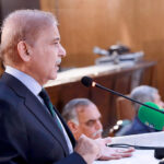 Prime Minister Muhammad Shehbaz Sharif addressing an Awards Ceremony that the Prime Minister hosted to honor the high performing officers of the Federal Board of Revenue.