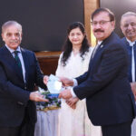 Prime Minister Muhammad Shehbaz Sharif distributing Awards among the high performing officers of the Federal Board of Revenue