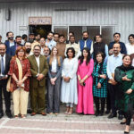 British High Commissioner to Pakistan Ms Jane Marriott in a group photograph with the participants of Meet the Press during the World Press Freedom Day 2024 seminar on "Freedom of Expression & Challenges in Pakistan" at National Press Club.