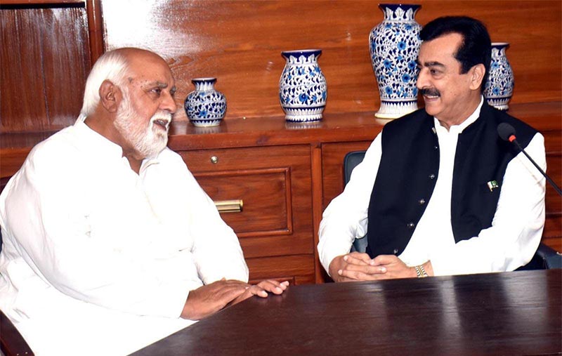 Former MPA Saleem Ahmad Labar called on the Chairman Senate Syed Yusuf Raza Gilani at Circuit House