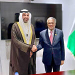Deputy Prime Minister and Foreign Minister Senator Mohammad Ishaq Dar meets with Foreign Minister of the State of Kuwait, Salem Abdullah Al-Jaber Al-Sabah on the sidelines of the 15th Islamic Summit in Banjul