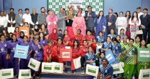 Chairman Prime Minister's Youth Programme Rana Mashood Ahmed Khan addressing the Talent Hunt Youth Sports Judo League at Lahore College for Women University.