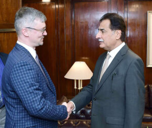 Ambassador of Russia Albert Khorev called on Speaker National Assembly Sardar Ayaz Sadiq at Parliament House.