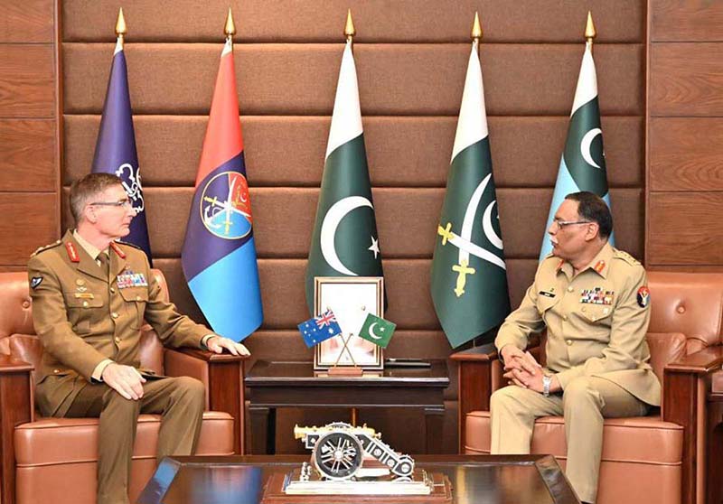 General Angus J. Campbell, Chief of Defence Forces Australia, who is on official visit to Pakistan for 13th Round of Pakistan - Australia, Defence and Security Talks and 10th Round of 1.5 Track Security Dialogue, called on General Sahir Shamshad Mirza, Chairman Joint Chiefs of Staff Committee, at Joint Staff Headquarters.