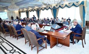 Prime Minister Muhammad Shehbaz Sharif chairs a meeting of the Federal Cabinet.