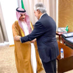 In this file photo, Deputy Prime Minister and Foreign Minister Senator Mohammad Ishaq Dar meets with Foreign Minister of Saudi Arabia, Prince Faisal bin Farhan Al Saud on the sidelines of the 15th Islamic Summit in Banjul.
