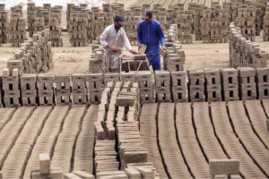 Labourers are busy in their work at brick kiln, as International Labour Day is celebrated on May 1 every year. It’s a day to honor and appreciate the contributions of workers all around the world. This day recognizes the hard work and dedication of people who work in various fields to make our lives better.